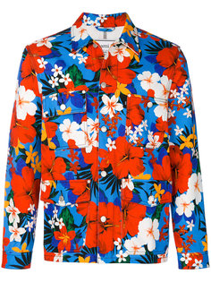 джинсовая куртка с цветочным принтом Ami Alexandre Mattiussi