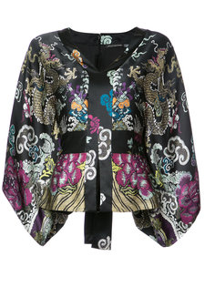 kimono sleeve belted top Natori