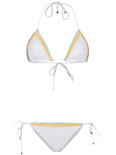 Crochet triangle bikini with multicolour trim Missoni