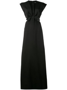 платье с глубоким V-образным вырезом и бантом  Proenza Schouler