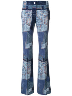 джинсовые брюки клеш в стиле пэчворк  Moschino
