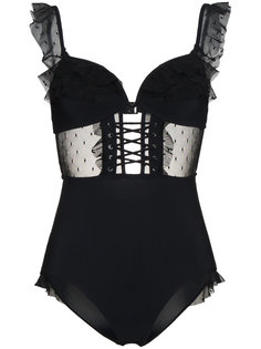 Corsair Corset ruffle one-piece Zimmermann