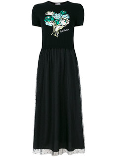 трикотажное платье с цветочным принтом  Red Valentino