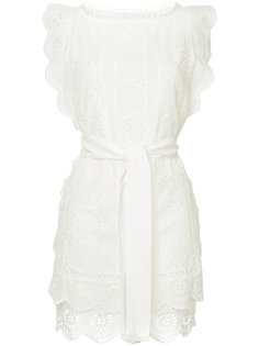 crochet stitched tie waist dress Zimmermann