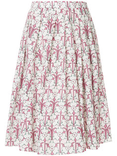плиссированная юбка миди с цветочным принтом  Prada
