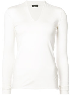 skinny V neck top Akris