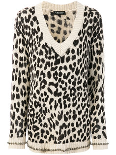 embellished leopard print jumper  Twin-Set