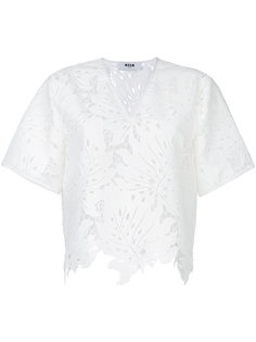 топ с V-образным вырезом MSGM