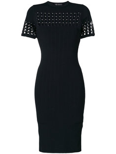 платье в рубчик с перфорацией  Versace