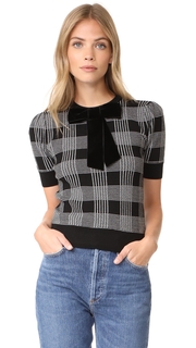 alice + olivia Brady Plaid Short Sleeve Sweater