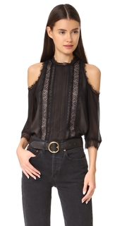alice + olivia Glinda High Neck Cold Shoulder Blouse