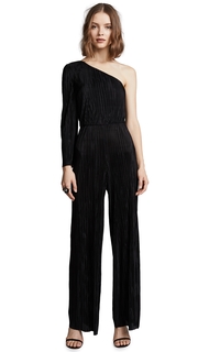 alice + olivia Keiko Pleated One Shoulder Jumpsuit