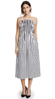 Adam Lippes Striped Cami Midi Dress