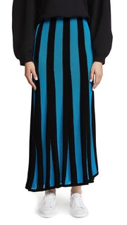 Adam Lippes Fluted Stripe Skirt