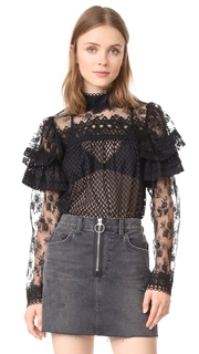 Anna Sui Bold Shoulder Lace Blouse