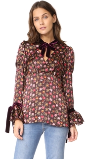 Anna Sui Rosebuds Charmeuse Blouse