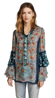 Anna Sui Flower Child Panel Chiffon Tunic