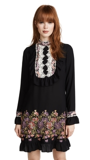 Anna Sui Daisy Embroidered Georgette Dress