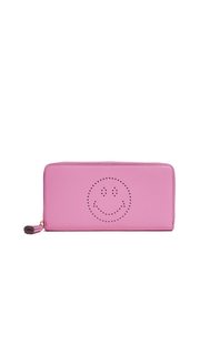 Anya Hindmarch Large Zip Round Smiley Wallet