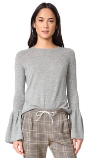 Autumn Cashmere Cashmere Sweater with Ruffle Cuffs