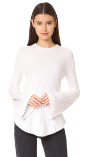 Autumn Cashmere Ribbed Flare with Bell Sleeves