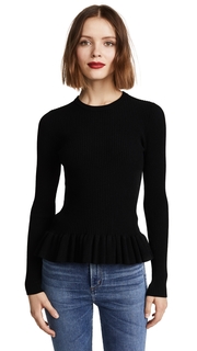 Autumn Cashmere Ribbed Peplum Sweater