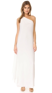 Badgley Mischka Collection One Shoulder Draped Gown