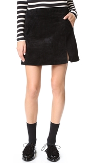 Blank Denim Zip Suede Mini Skirt