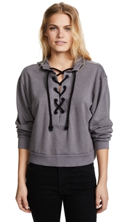 bobi Plush Terry Laced Up Hoodie