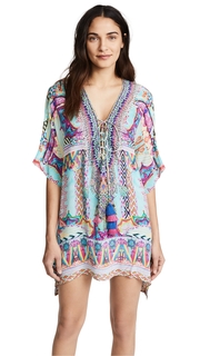 Camilla Wandering Eye Short Lace Up Caftan