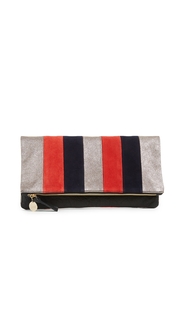 Clare V. Fold Over Zanzibar Stripe Clutch