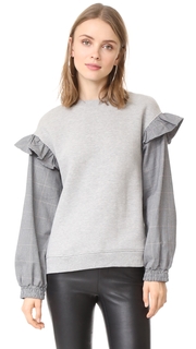 Clu Clu Too Sweatshirt with Contrast Sleeves
