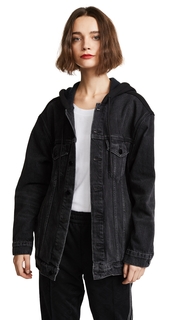 Denim x Alexander Wang Daze Mix Grey Jean Jacket Aged with Black