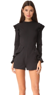 ENGLISH FACTORY Long Sleeve Ruffle Romper