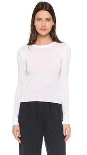 Enza Costa Bold Long Sleeve Crew Neck Tee