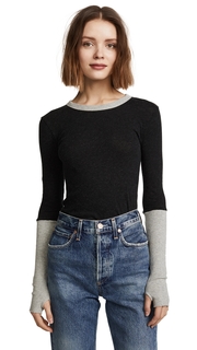 Enza Costa Cuffed Crew Neck Top