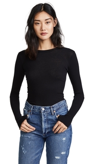 Enza Costa Cuffed Crew Neck Top