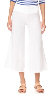 Enza Costa Cropped Wide Leg Linen Pants