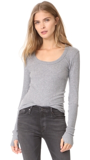 Enza Costa Cuffed Scoop Neck Top