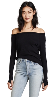 Enza Costa Long Sleeve Off the Shoulder Top