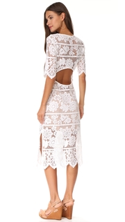 For Love &amp; Lemons Lace Midi Dress with High Slit