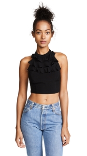 For Love &amp; Lemons Mockingbird Ruffled Crop Top