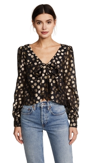 For Love &amp; Lemons Lottie Tie Front Blouse