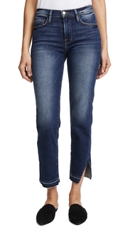 FRAME Le Nouveau Straight Jeans with Raw Triangle Cutout