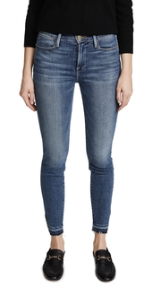 FRAME Le High Skinny Jeans with Raw Triangle Cut Hem