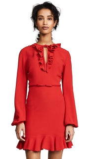 Giambattista Valli Tie Neck Ruffle Dress