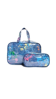 Gift Boutique Childs Paint Splatter Cosmetic Bag Set