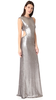 Halston Heritage Metallic Sequin Gown