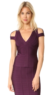 Herve Leger V Neck Top