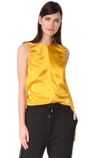 Helmut Lang Armhole Ruched Silk Tank